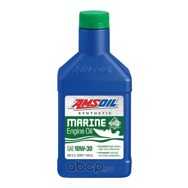 AMSOIL WCTQT Моторное масло для 4-Такт лод.мот. AMSOIL Formula 4-Stroke Marine Synthetic Oil SAE 10W-30 (0,946л)