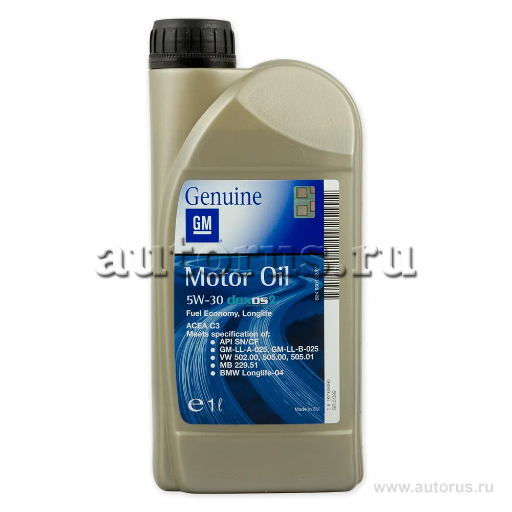 GENERAL MOTORS 93165690 Масло моторное синтетика GENERAL MOTORS Dexos 2 5W-30 1 л.