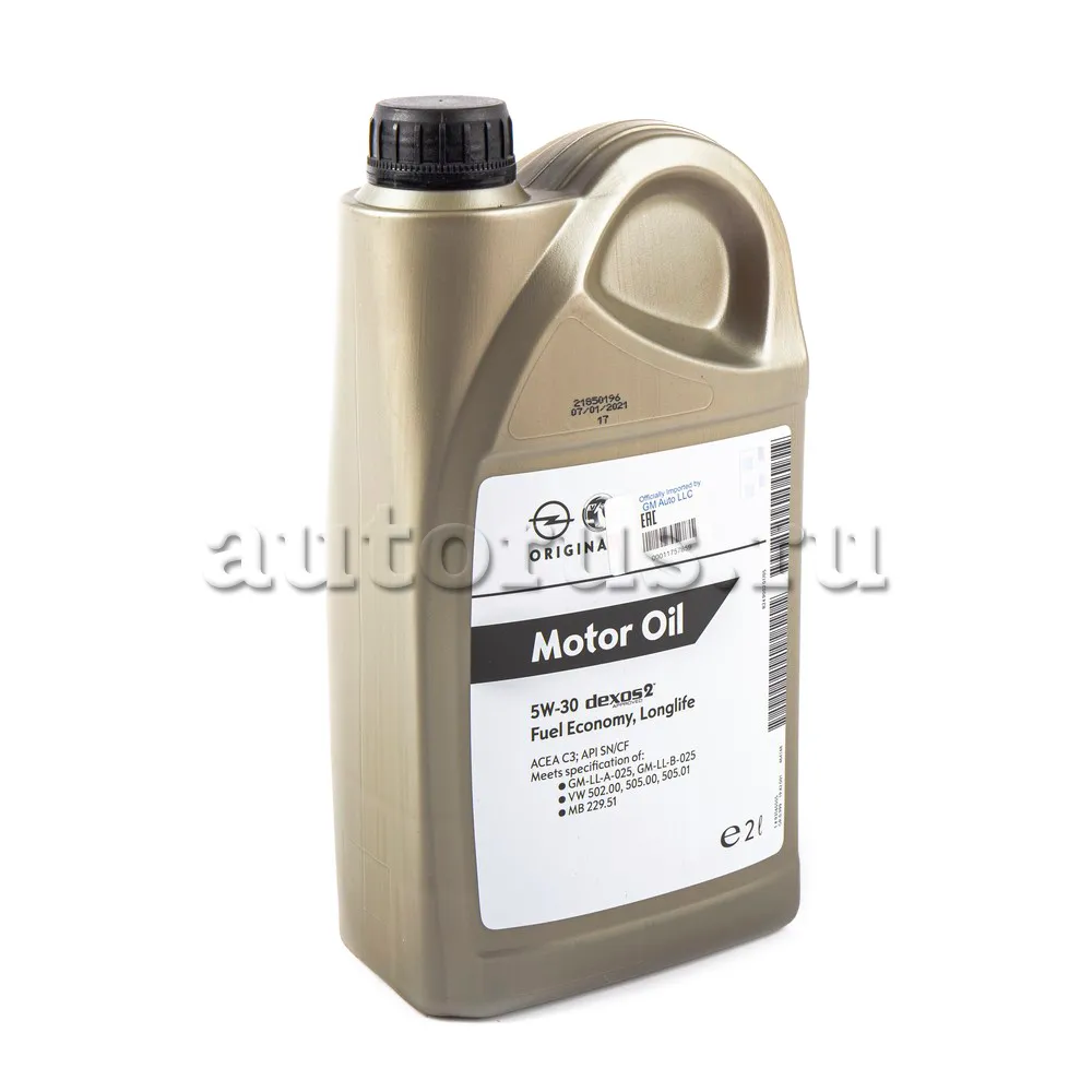 GENERAL MOTORS 93165555 Масло моторное синтетика GENERAL MOTORS Dexos 2 5W-30 2 л.