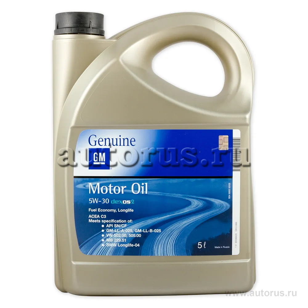 GENERAL MOTORS 95599405 Масло моторное синтетика GENERAL MOTORS GM Dexos2 5W-30 5 л.
