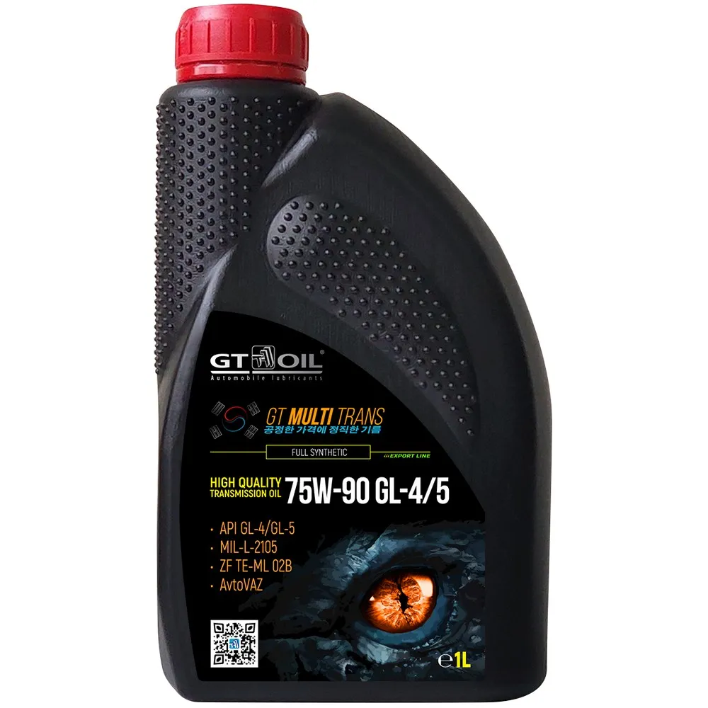 GT OIL 8809059409619 Масло дифференциал,МКПП,мост синтетика 75W-90 GL-4/GL-5 1л.