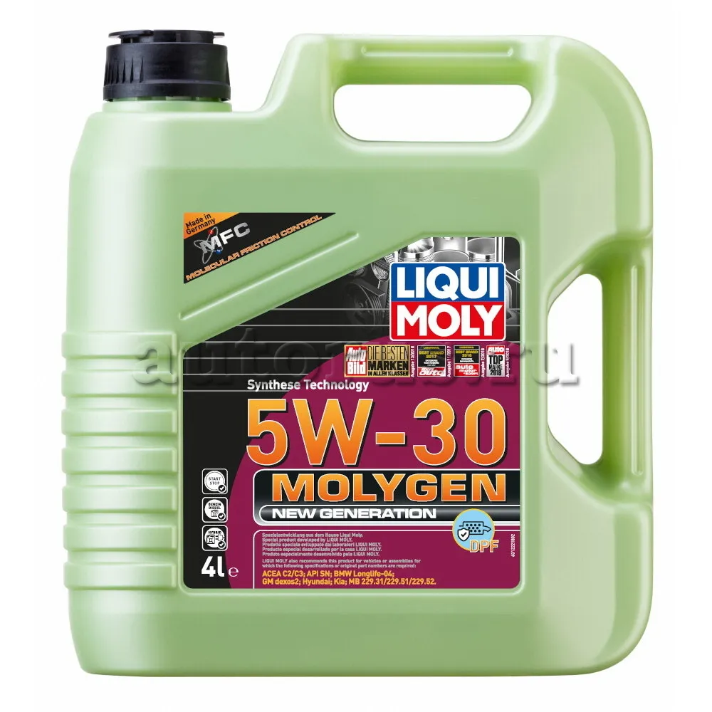 LIQUI MOLY 21225 Масло моторное синтетика LIQUI MOLY Molygen New Generation DPF 5W-30 4 л.