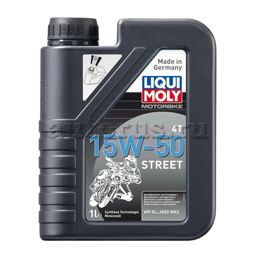 LIQUI MOLY 2555 LiquiMoly НС-синт. мот.масло д/4-т.мотоц. Motorbike 4T Street 15W-50 SL MA2 (1л)
