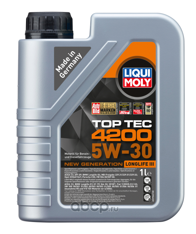 LIQUI MOLY 7660 Масло моторное синтетика LIQUI MOLY Top Tec 4200 5W-30 1 л.