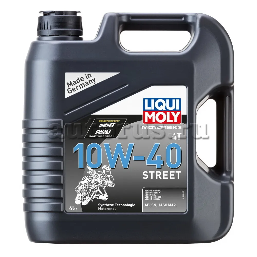 LIQUI MOLY 7512 LiquiMoly НС-синт. мот.масло д/4-т.мотоц. Motorbike 4T Street 10W-40 SN MA2 (4л)