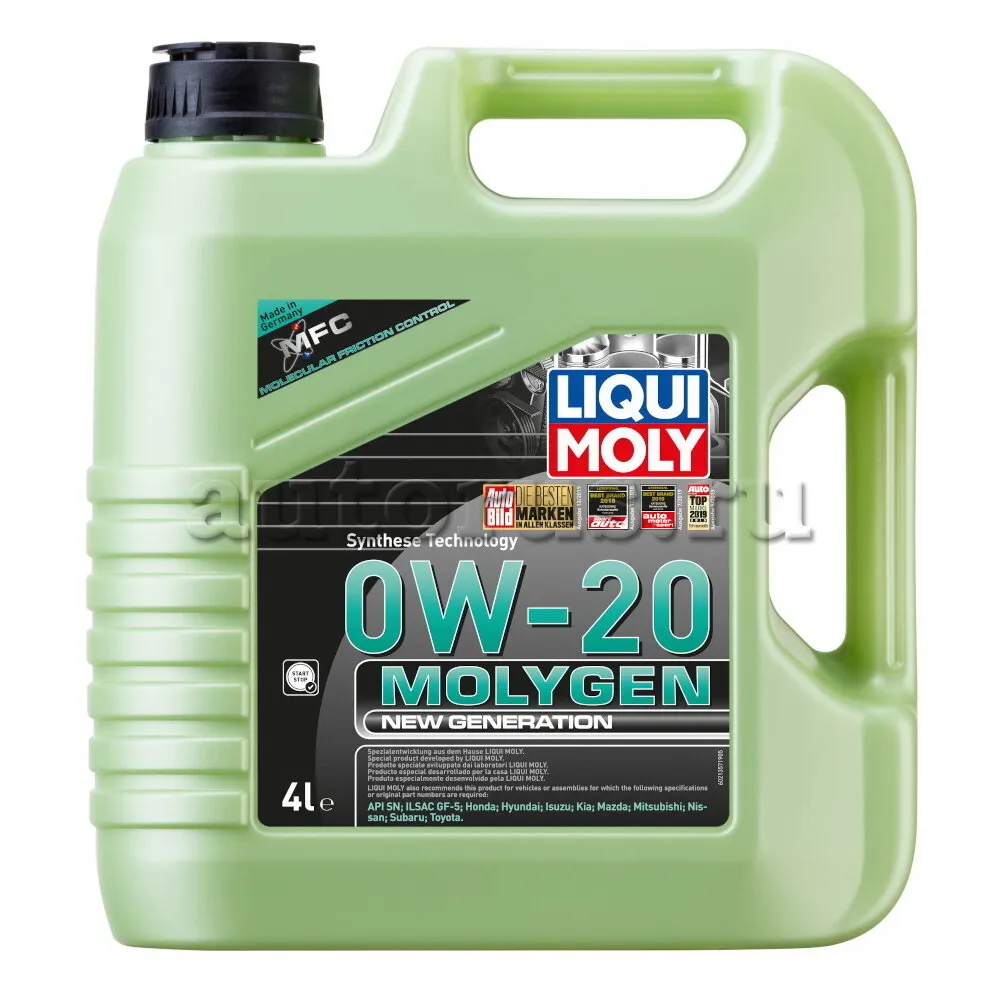 LIQUI MOLY 21357 Масло моторное синтетика LIQUI MOLY Molygen New Generation 0W-20 4 л.