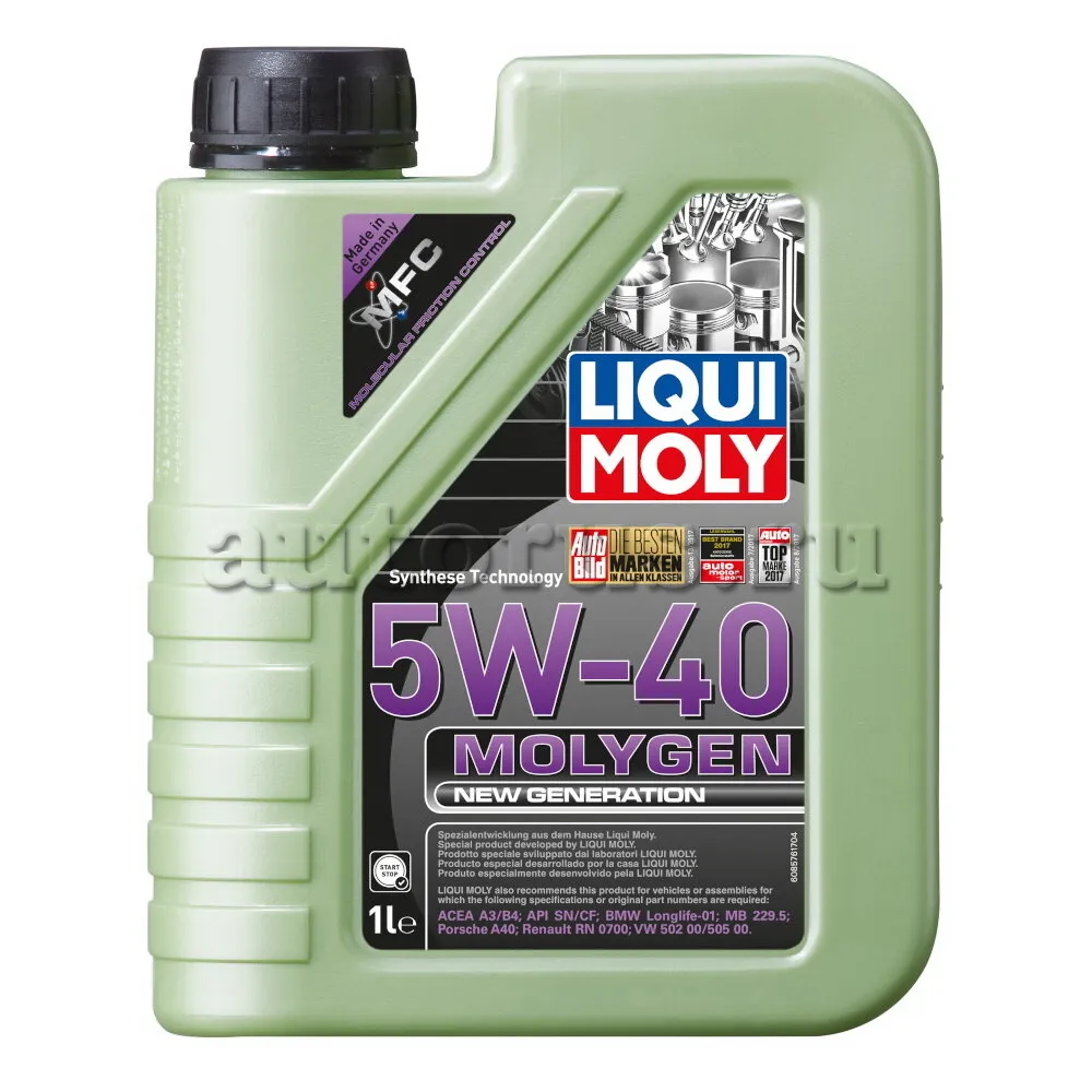 LIQUI MOLY 9053 Масло моторное синтетика LIQUI MOLY Molygen New Generation 5W-40 1 л.