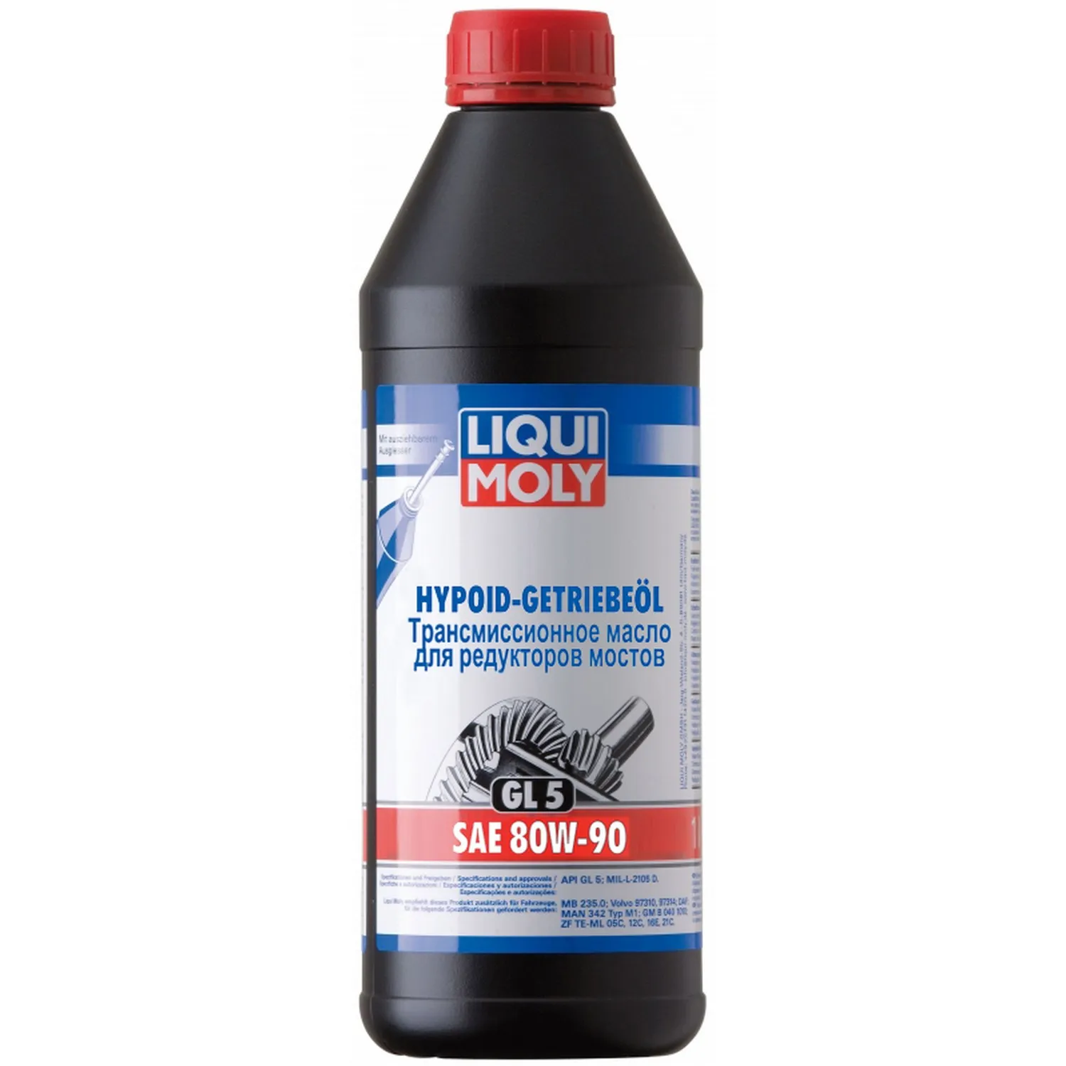LIQUI MOLY 4406 Минеральное трансмиссионное масло Hypoid-Getriebeoil 80W-90 1л