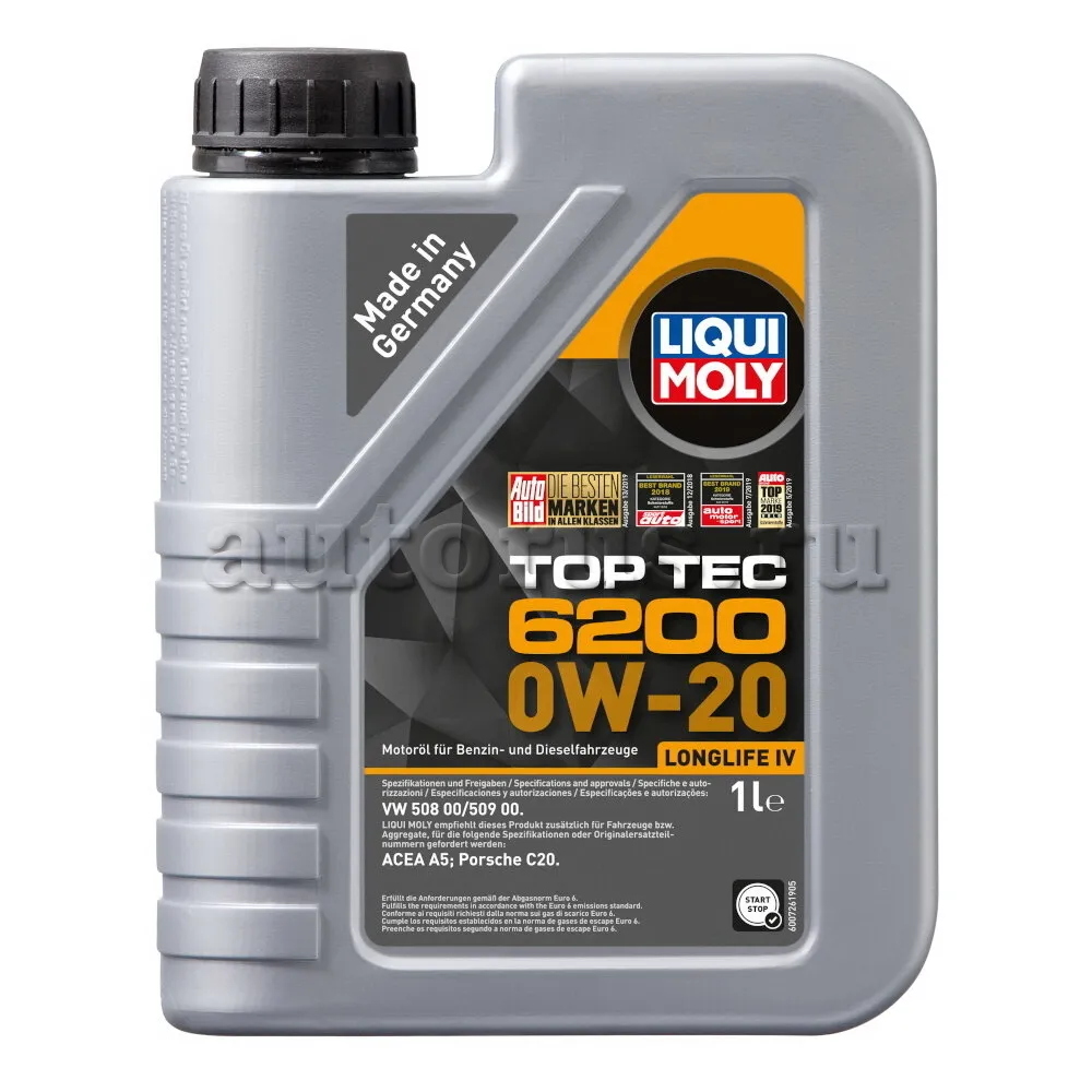 LIQUI MOLY 20787 Масло моторное синтетика LIQUI MOLY Top Tec 6200 0W-20 1 л.