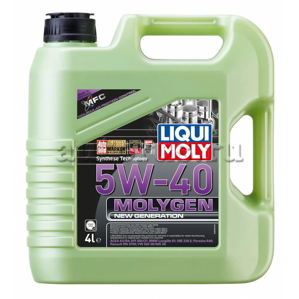 LIQUI MOLY 9054 Масло моторное синтетика LIQUI MOLY Molygen New Generation 5W-40 4 л.