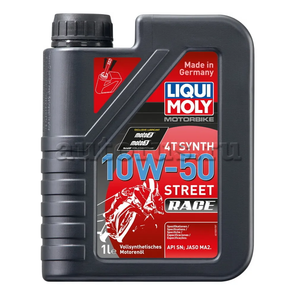 LIQUI MOLY 1502 LiquiMoly Синт. мот.масло д/4-т.мотоц. Motorbike 4T Synth Street Race 10W-50 SN MA2 (1л)