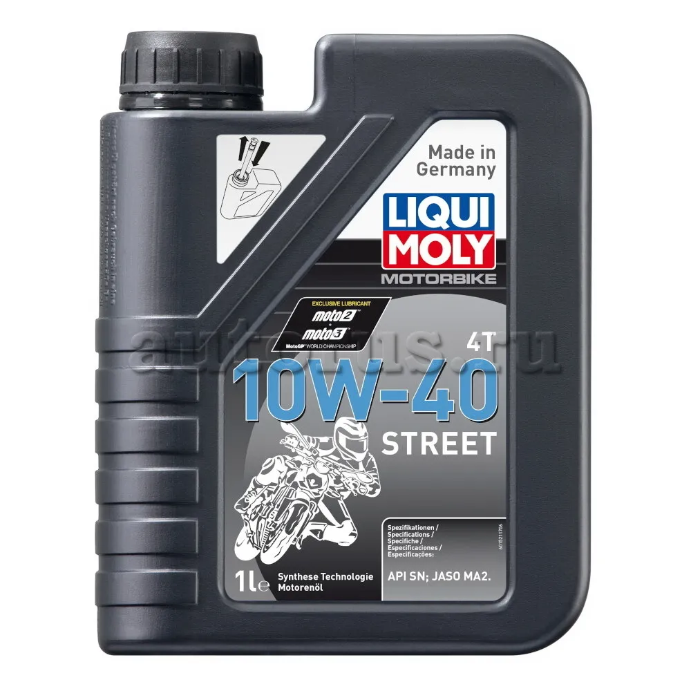 LIQUI MOLY 1521 LiquiMoly НС-синт. мот.масло д/4-т.мотоц. Motorbike 4T Street 10W-40 SN MA2 (1л)