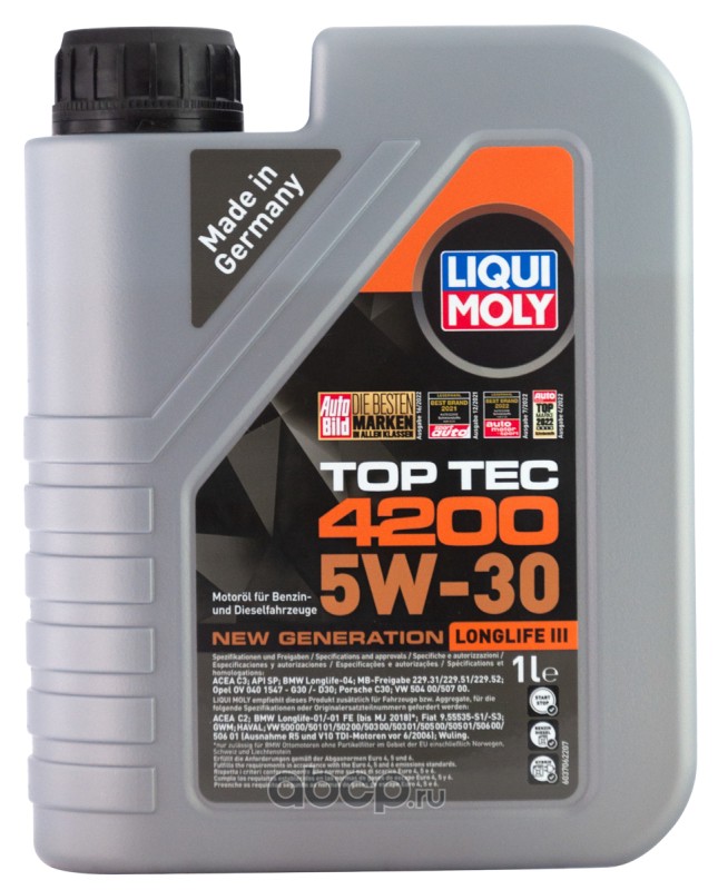 LIQUI MOLY 8972 Масло моторное синтетика LIQUI MOLY Top Tec 4200 New Generation 5W-30 1 л.