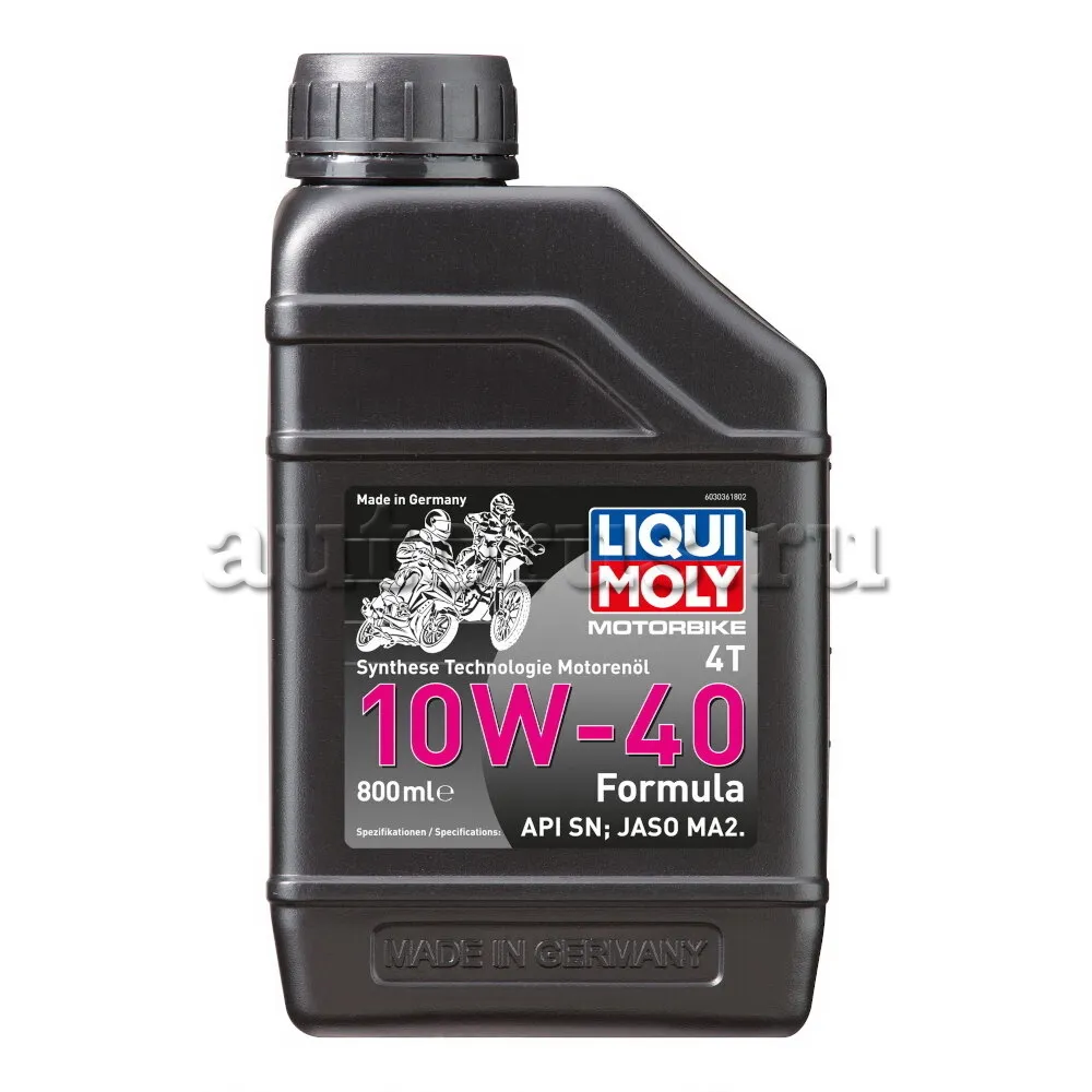 LIQUI MOLY 3036 LiquiMoly НС-синт. мот.масло д/4-т.мотоц. Motorbike 4T Formula 10W-40 SN MA2 (0,8л)