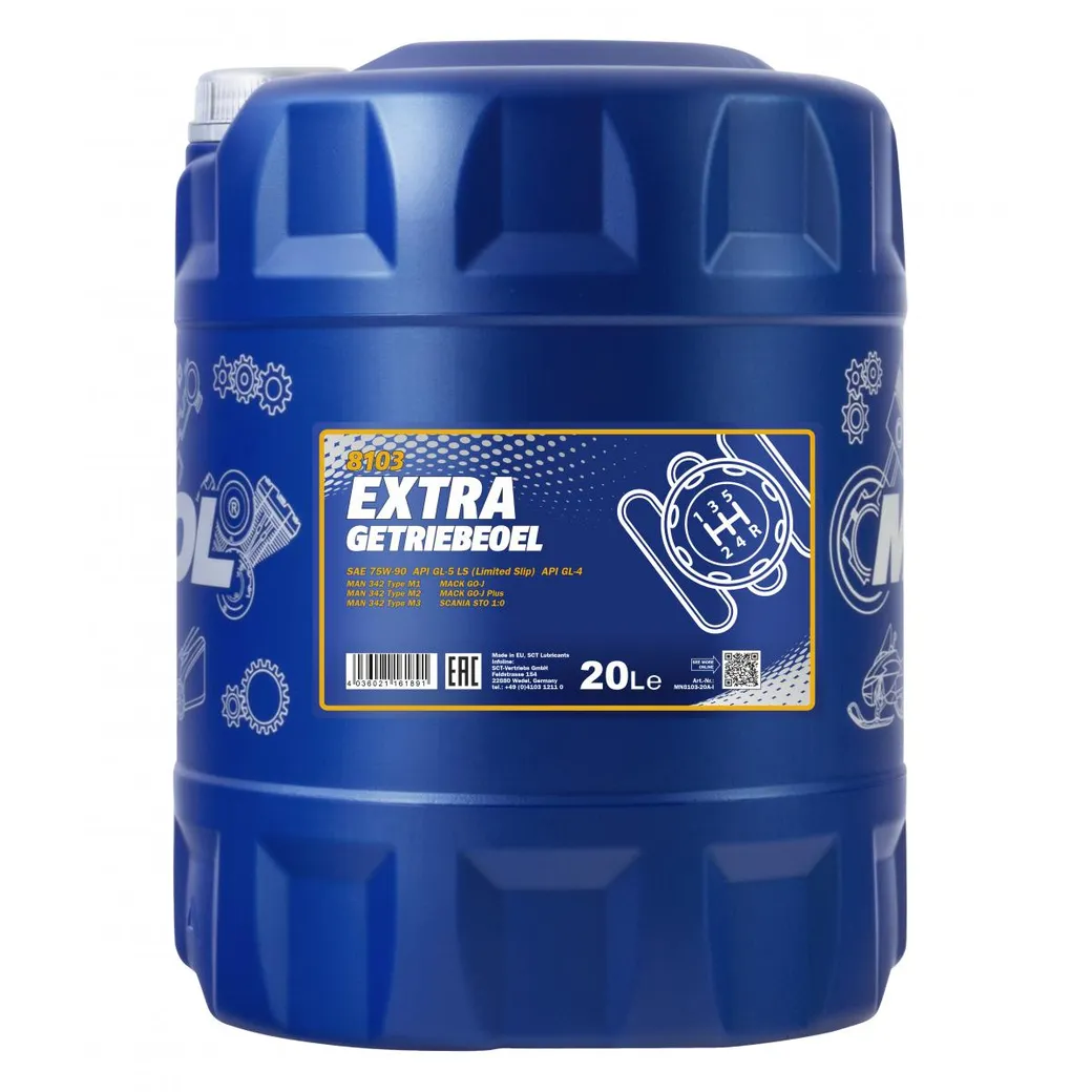 MANNOL 1382 Масло МКПП, дифференциал, мост синтетика, 75W-90 GL-4,GL-5 LS 20л.