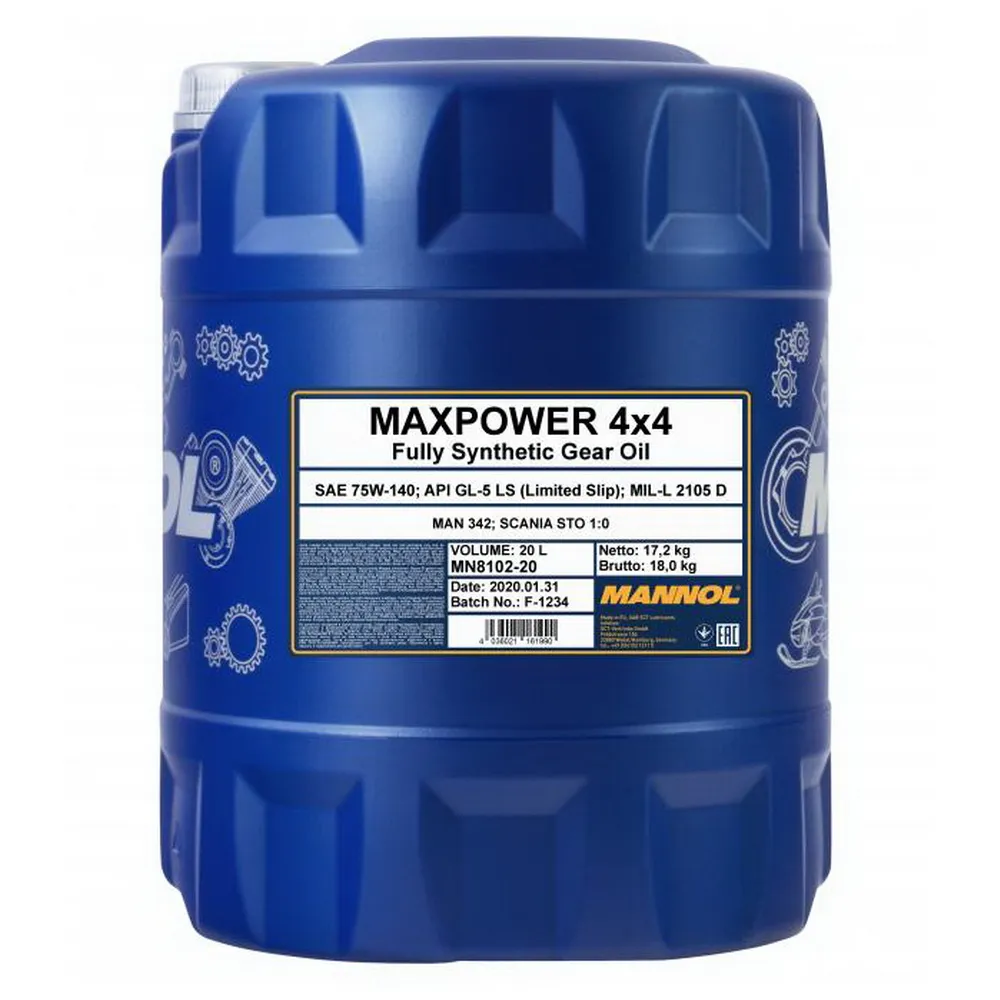 MANNOL MN810220 Масло дифференциал,cамоблок. дифференциал синтетика 75W-140 GL-5 LS 20л.