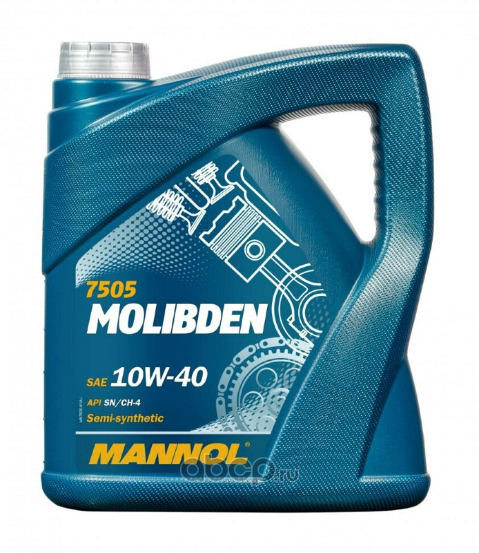 MANNOL 75054 Масло моторное полусинтетика MANNOL Molibden Benzin 10W-40 4 л.