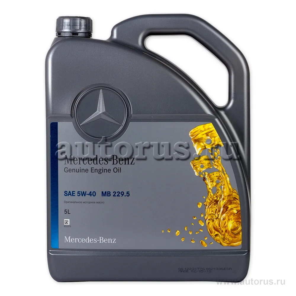 MERCEDES-BENZ A000989790213BIFR Масло моторное синтетика MERCEDES-BENZ Genuine MB 229.5 5W-40 5 л.