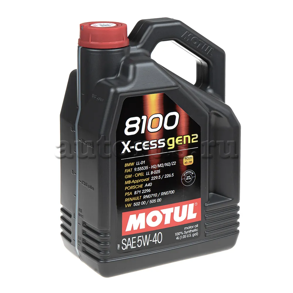 MOTUL 111858 Масло моторное синтетика MOTUL 8100 X-cess GEN2 5W-40 4 л.