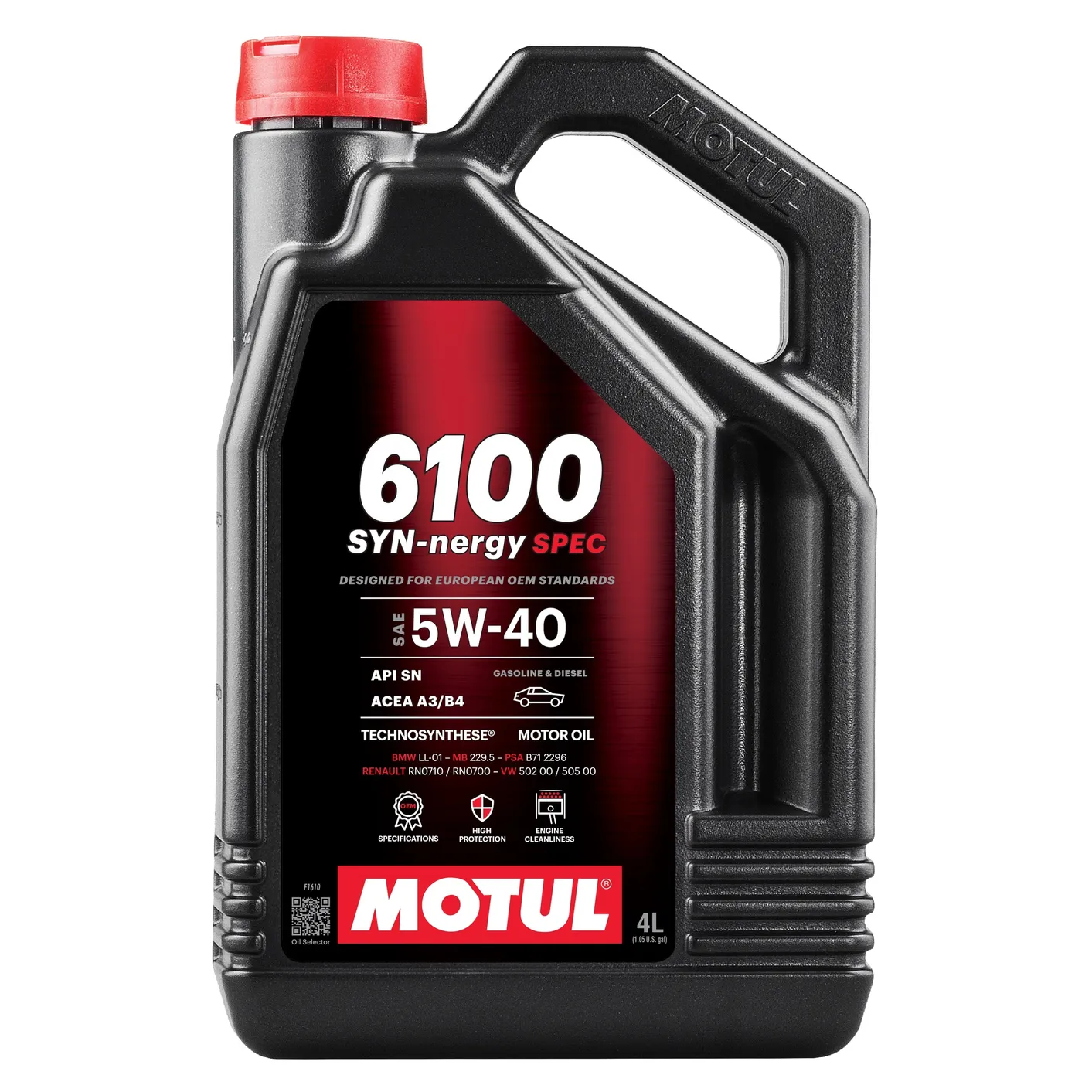 MOTUL 113881 Масло моторное синтетика MOTUL 6100 SYN-NERGY SPEC 5W-40 4 л.
