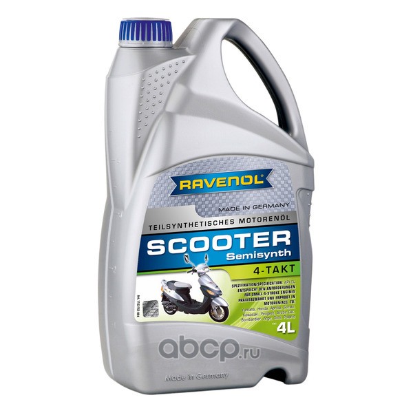 Ravenol 1152155004 Моторное масло для 4-T скутеров RAVENOL Scooter 4-Takt Teilsynth, 4 литра