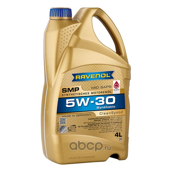 Ravenol 111112600401999 Масло моторное синтетика Ravenol SMP 5W-30 4 л.