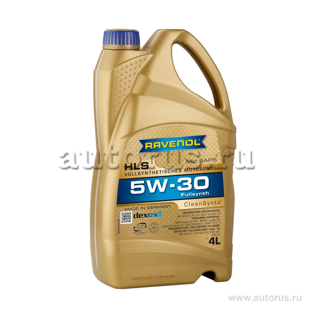 Ravenol 111111900401999 Масло моторное синтетика Ravenol HLS 5W-30 4 л.