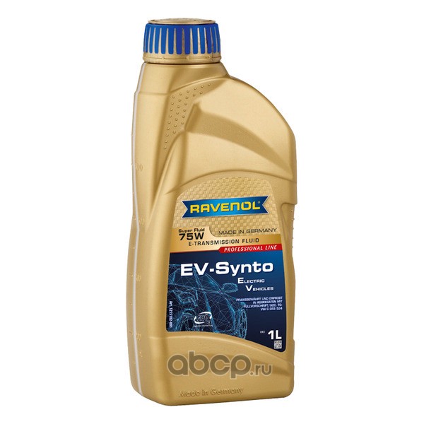 Ravenol 121510200101999 Масло мотор-редуктор синтетика, RAVENOL EV-Synto Super Fluid 75W E-TF 1л.