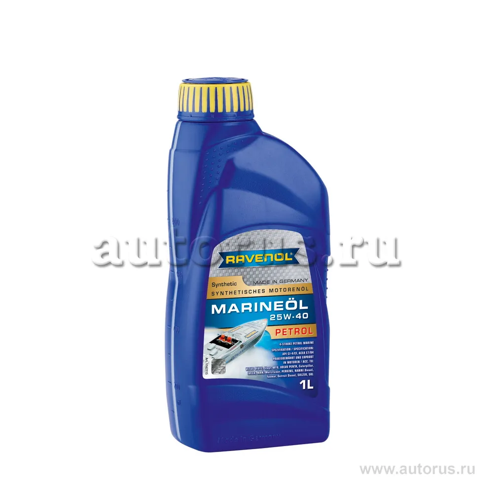 Ravenol 1162115001 Моторное масло RAVENOL Marineoil PETROL 25W-40 synthetic, 1 литр