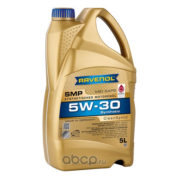 Ravenol 111112600501999 Масло моторное синтетика Ravenol SMP 5W-30 5 л.