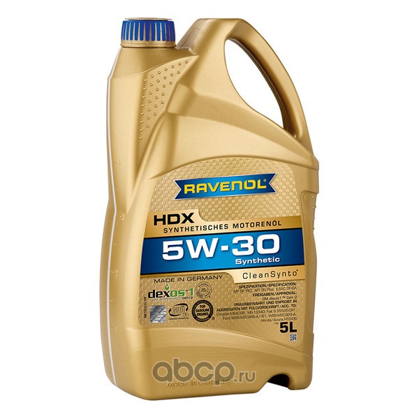 Ravenol 111112500501999 Масло моторное синтетика Ravenol HDX 5W-30 5 л.