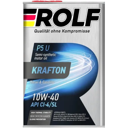 ROLF 322581 Масло моторное полусинтетика ROLF Krafton P5 U 10W-40 4 л.
