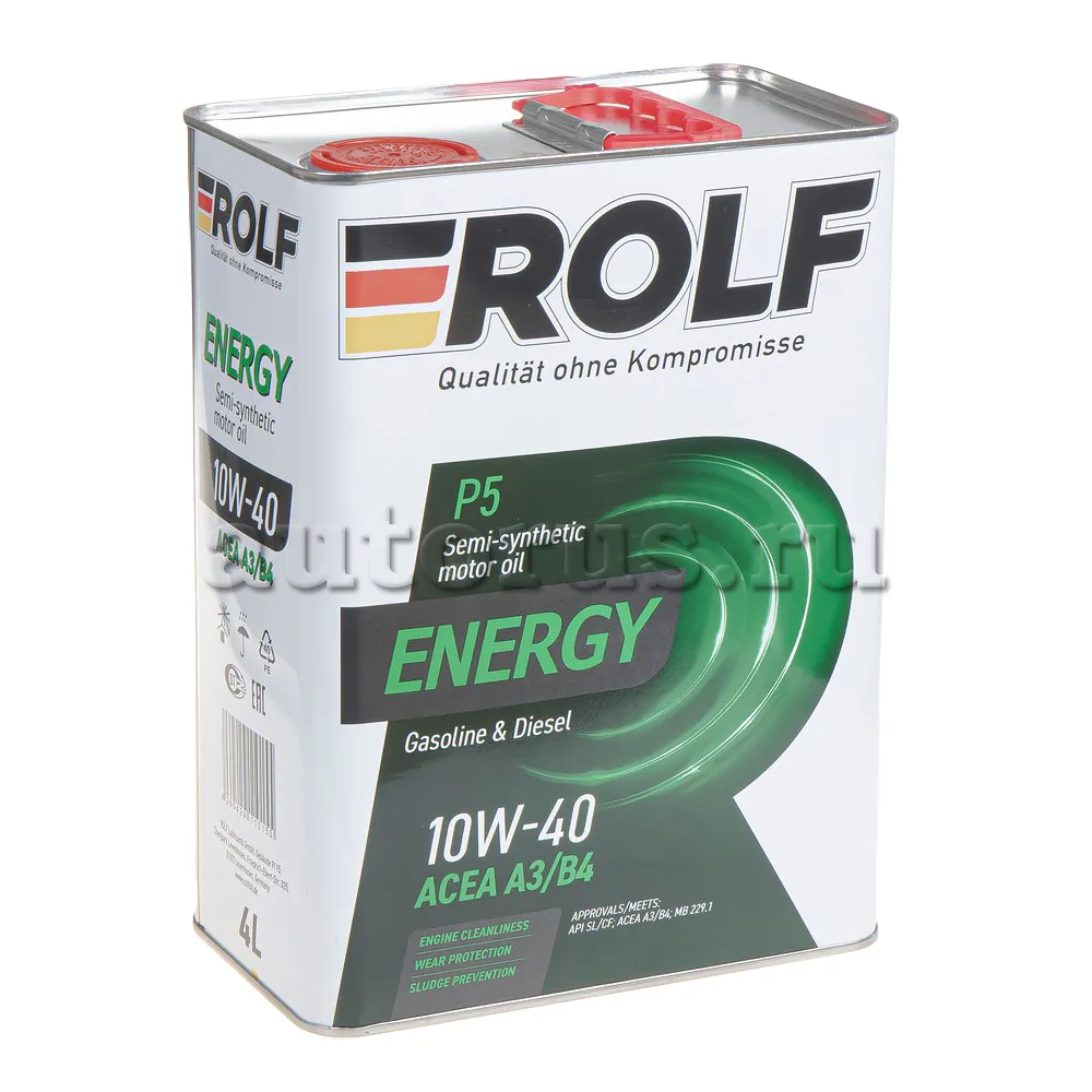 ROLF 322227 Масло моторное полусинтетика ROLF Energy SAE 10W-40 ACEA A3/B4 API SL/CF 4 л.