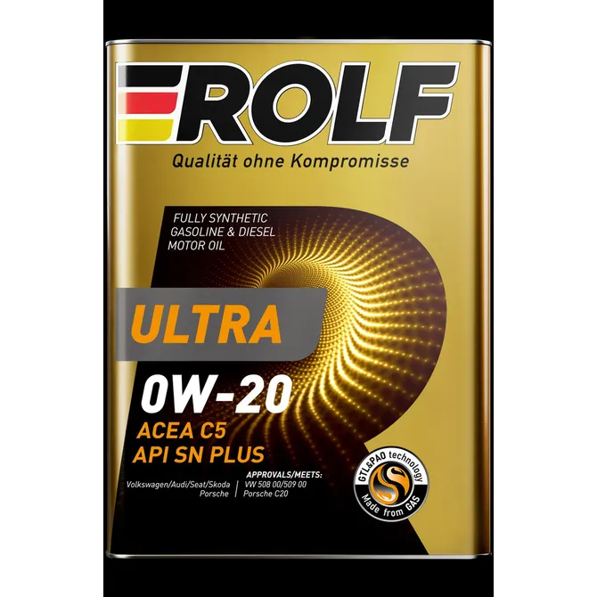 ROLF 322940 Масло моторное синтетика ROLF Ultra SAE 0W-20 ACEA C5 API SN plus 4 л.