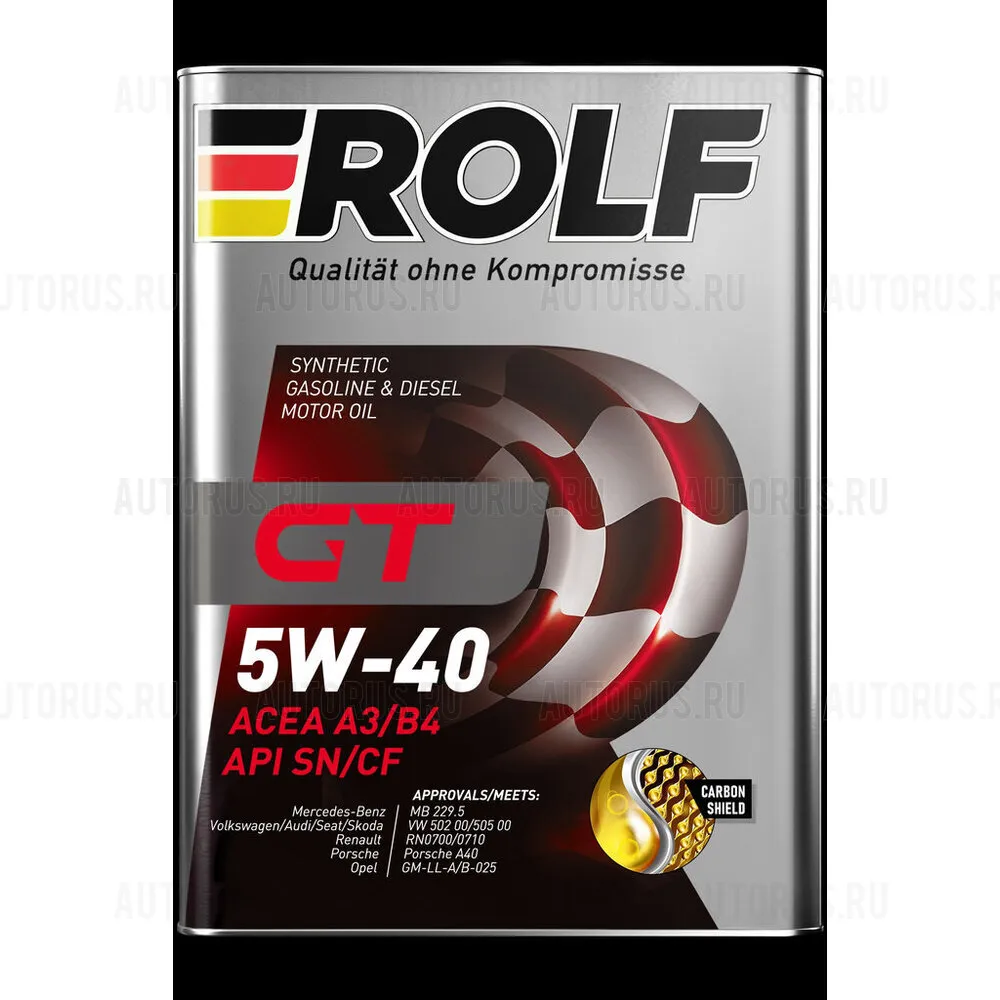 ROLF 322229 Масло моторное синтетика ROLF GT SAE 5W-40 ACEA A3/B4 API SN/CF 4 л.