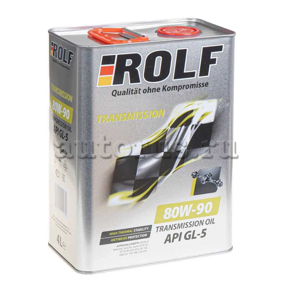 ROLF 322243 Масло трансмиссионное минеральное Transmission SAE 80W-90 API GL-5 4л (металл)