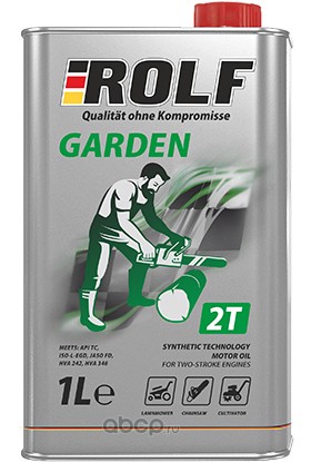 ROLF 322513 Масло моторное для двухтактных двигателей Garden 2T API TC JASO FB/FC/FD 1л (металл)