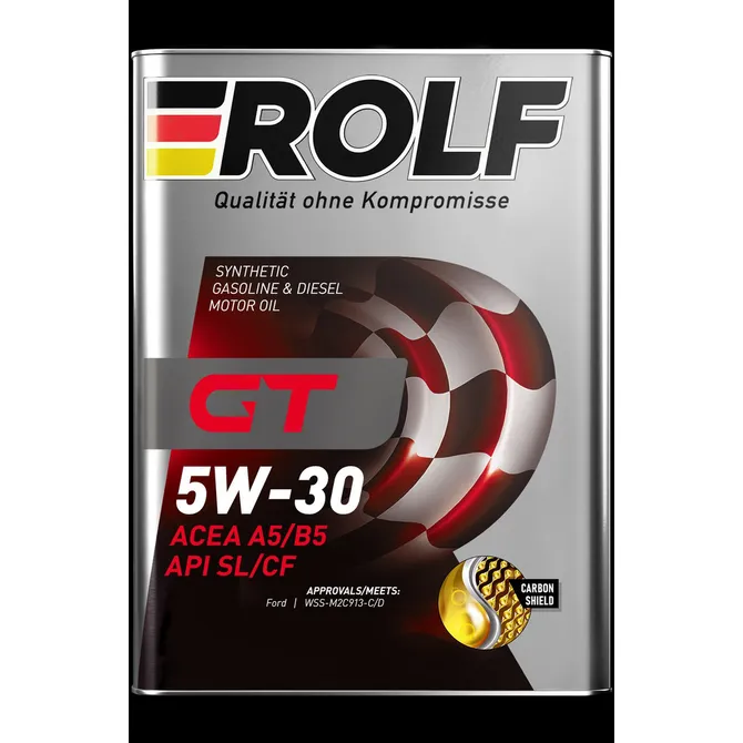 ROLF 323150 Масло моторное синтетика ROLF GT SAE 5W-30 ACEA A5/B5 API SL/CF 4 л.