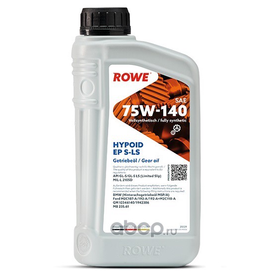 ROWE 25029001099 Масло МКПП,дифференциал,cамоблок. дифференциал синтетика 75W-140 GL-5/GL-5 LS 1л.