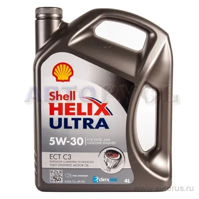 Shell 550042847 Масло моторное синтетика Shell HELIX ULTRA ECT C3 5W-30 4 л.