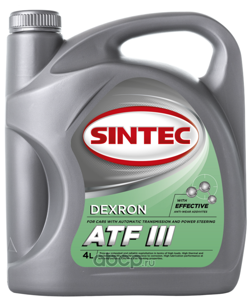 SINTEC 900265 Жидкость для автоматических трансмиссий Sintec ATF Dexron III 4л