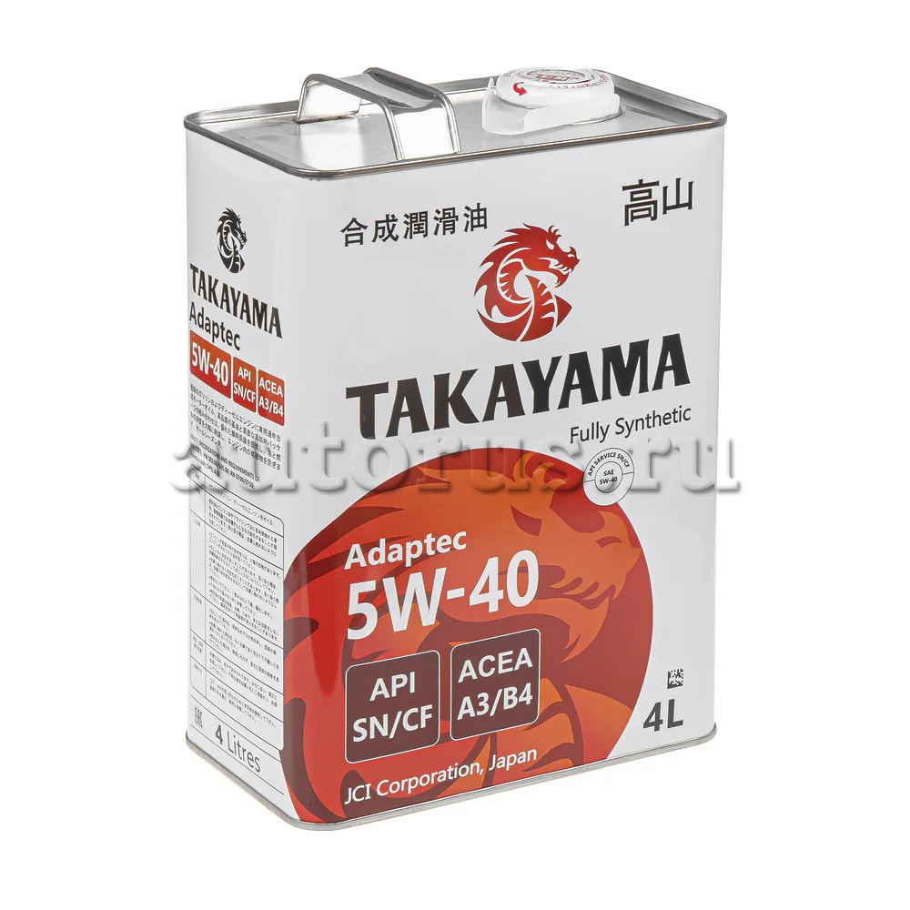 TAKAYAMA 605587 Масло моторное синтетика TAKAYAMA Adaptec SAE 5W-40 ACEA A3/B4 API SN/CF 4 л.