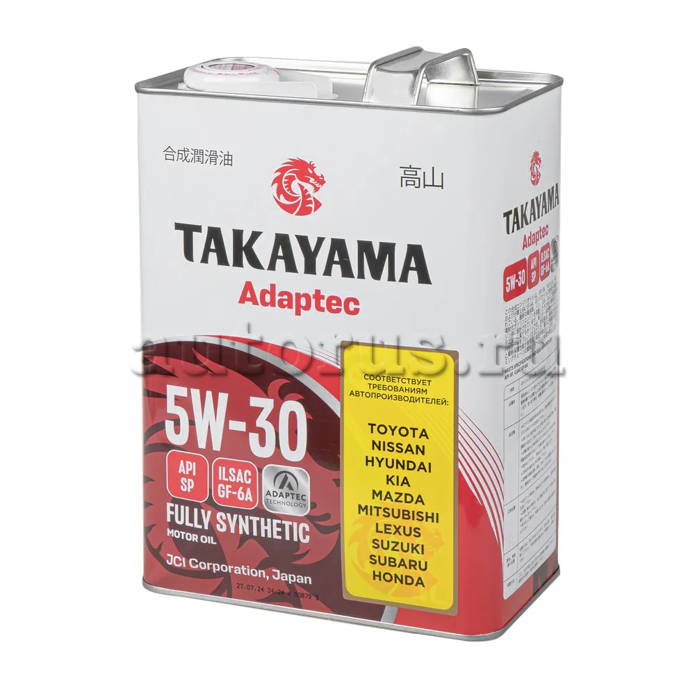 TAKAYAMA 6056131 Масло моторное синтетика TAKAYAMA Adaptec SAE 5W-30 ILSAC GF-6A API SP 4 л.