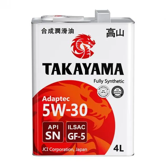 TAKAYAMA 605585 Масло моторное синтетика TAKAYAMA Adaptec SAE 5W-30 ILSAC GF-5 API SN 4 л.