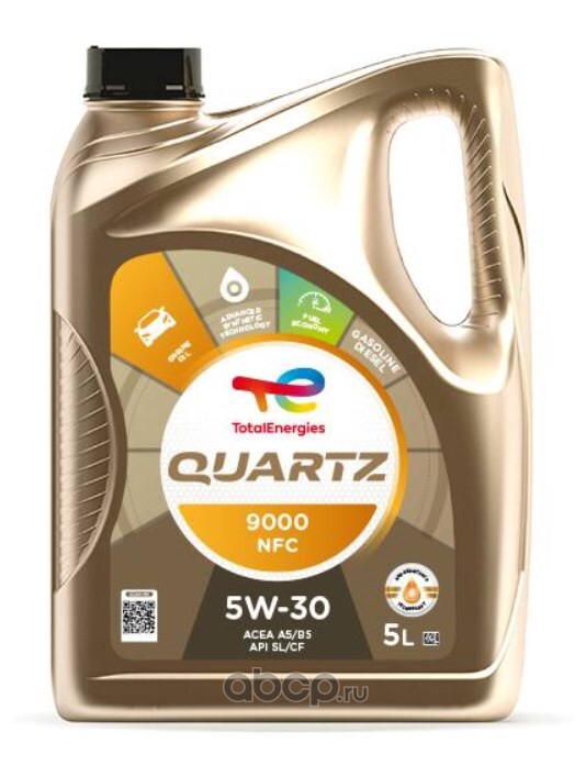 TotalEnergies 213835 Масло моторное синтетика TotalEnergies QUARTZ 9000 FUTURE NFC 5W-30 5 л.