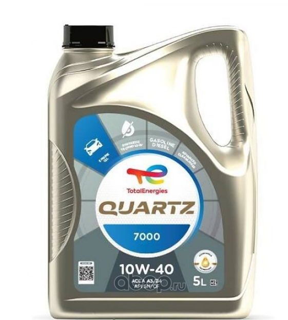 TotalEnergies 214109 Масло моторное полусинтетика TotalEnergies QUARTZ 7000 10W-40 5 л.