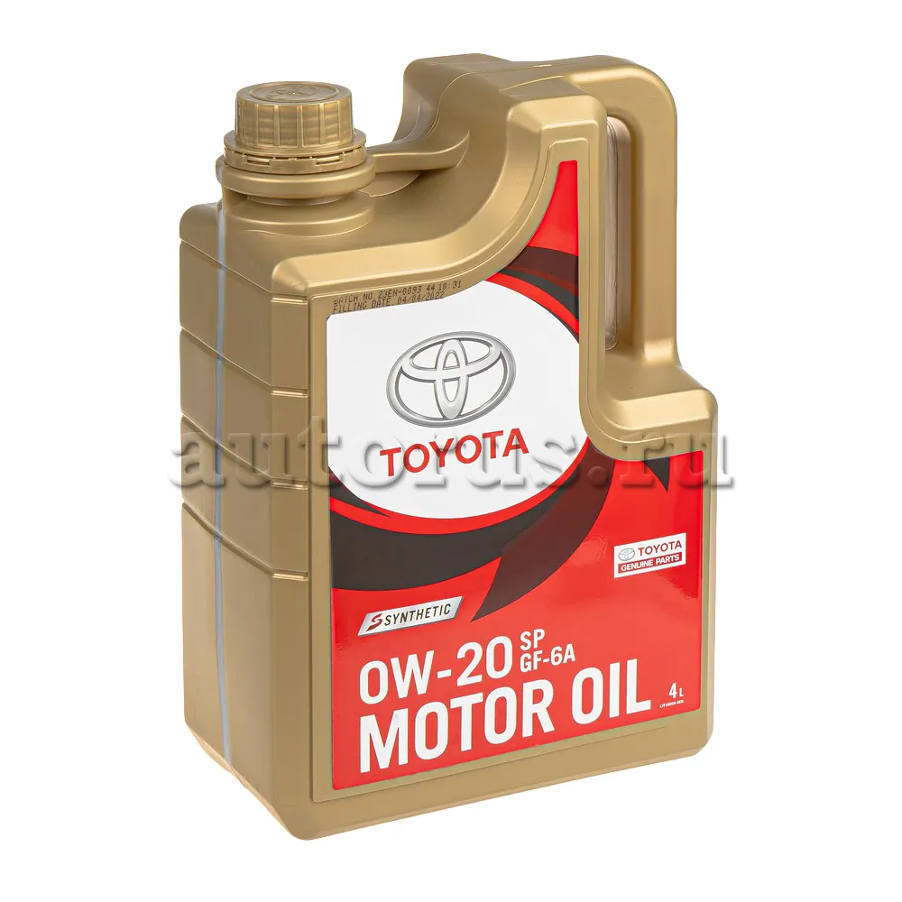TOYOTA 0888084355 Моторное масло 4л Toyota 0W20 SP/GF6A