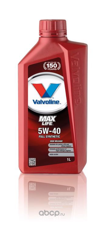 Valvoline 872363 Масло моторное синтетика VALVOLINE MAXLIFE 5W-40 1л.